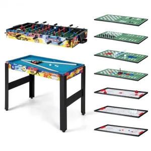 12-in-1 Combo Game Table Set with Foosball, Air Hockey, Pool, Chess and Ping Pong