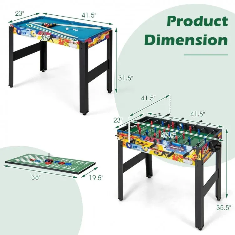 12-in-1 Combo Game Table Set with Foosball, Air Hockey, Pool, Chess and Ping Pong