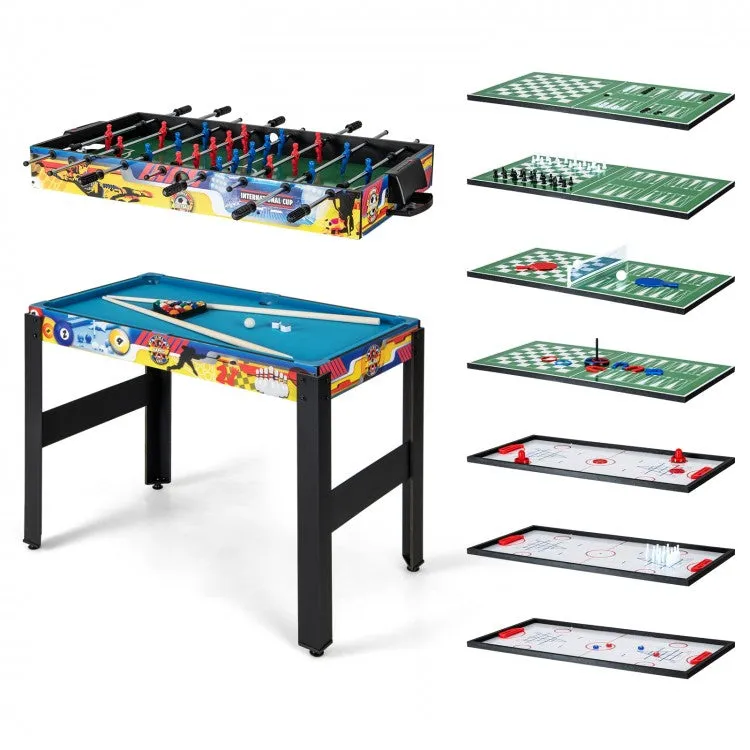 12-in-1 Combo Game Table Set with Foosball, Air Hockey, Pool, Chess and Ping Pong