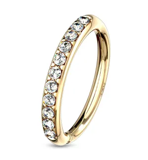 14kt Gold CZ Edge Seamless Hoop Ring