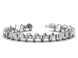 2.00-4.00 CT Round Cut Lab Grown Diamonds - Tennis Bracelet