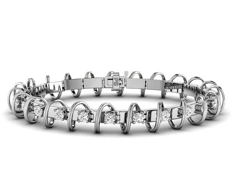 2.00-4.00 CT Round Cut Lab Grown Diamonds - Tennis Bracelet