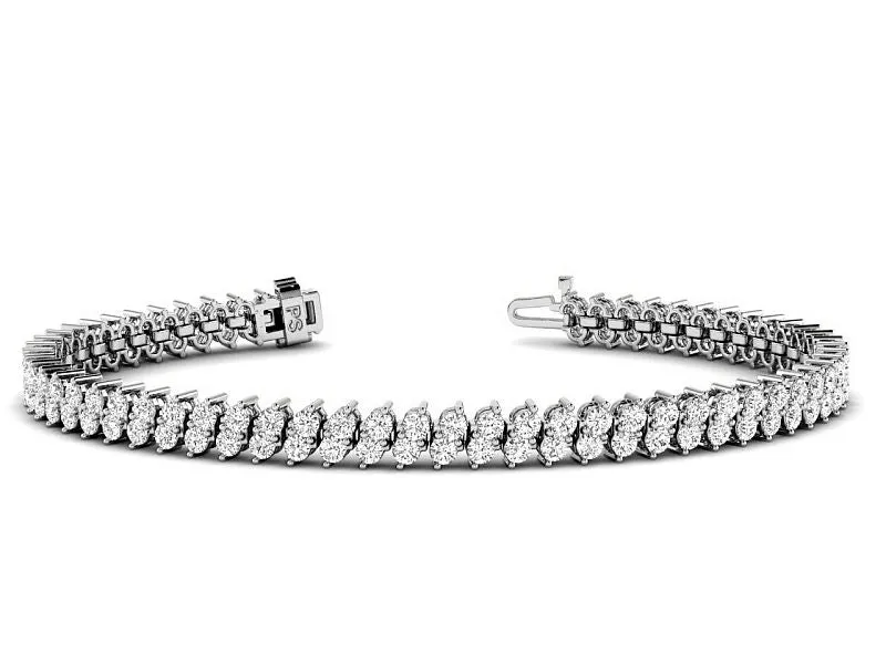 4.00-6.00 CT Round Cut Lab Grown Diamonds - Diamond Bracelet