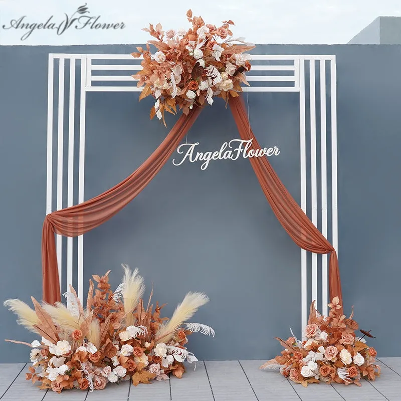 A7077 White Metal Stable Square Screen Flower Stand Wedding Backdrop Frame