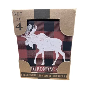 Adirondacks 4 Pack Coasters - Red/Black/White - ONLINE STORE CREDIT/EXCHANGE ONLY