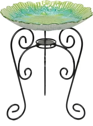 Beckett Corp - Glass Spring Shell Birdbath