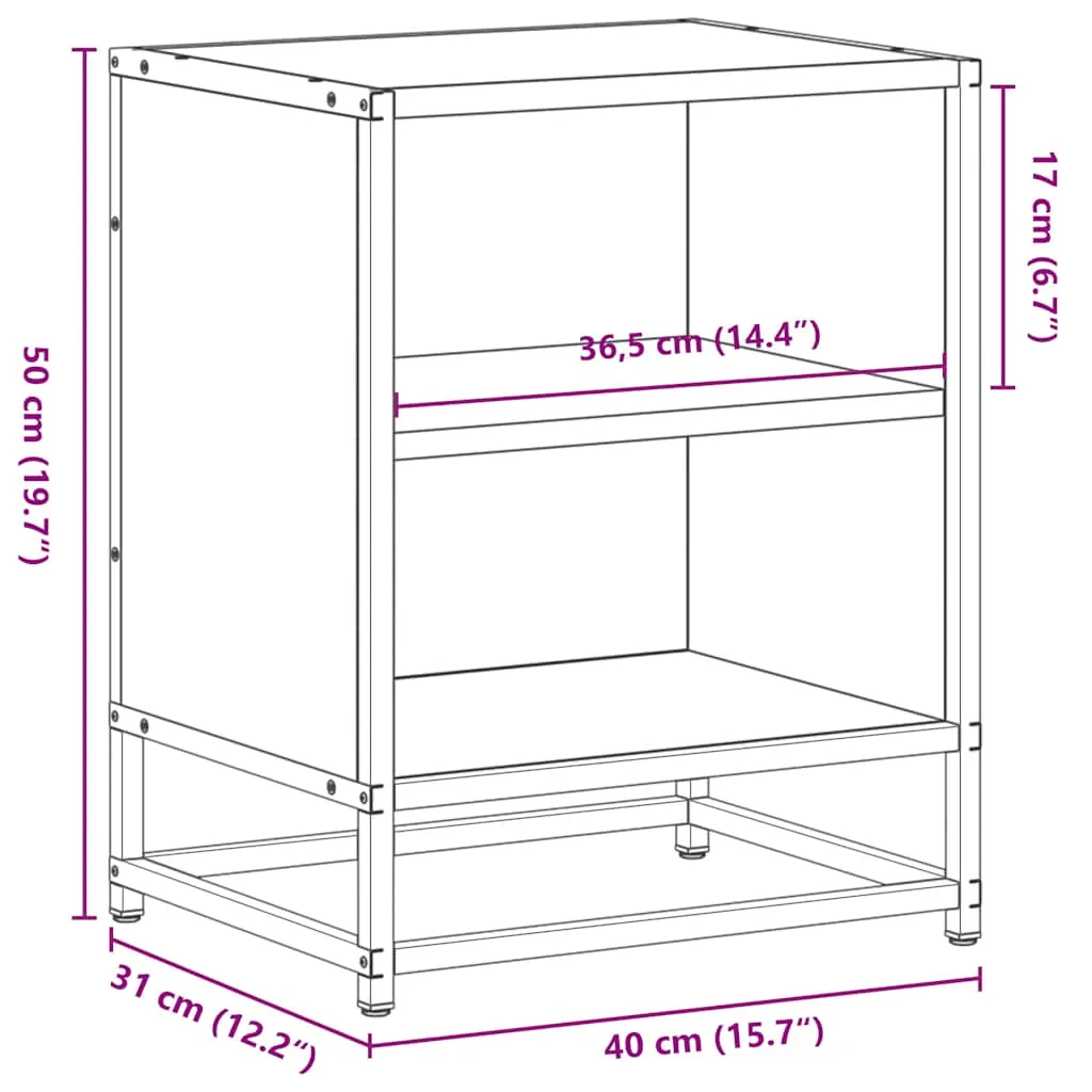 Bedside Cabinets 2 pcs Sonoma Oak 40x31x50 cm Engineered Wood and Metal