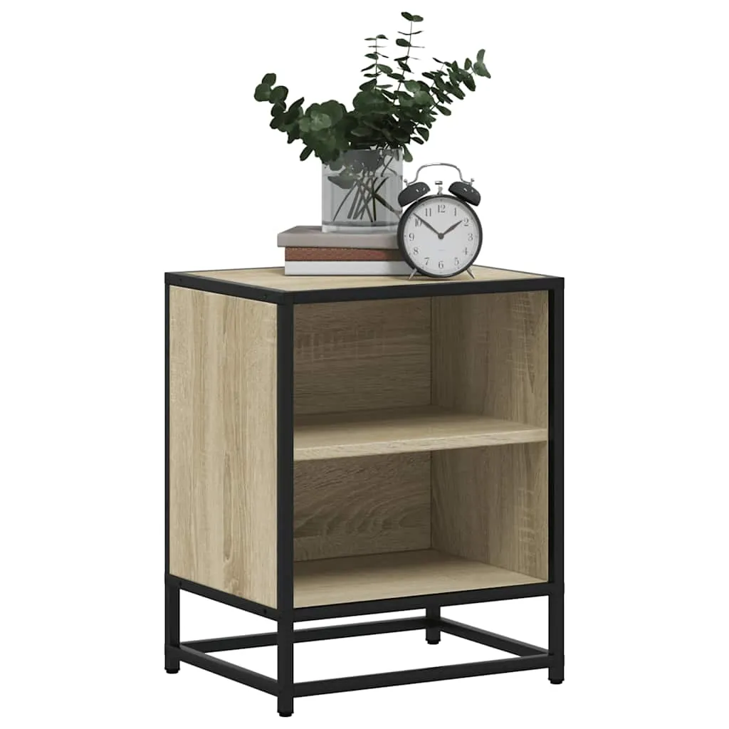 Bedside Cabinets 2 pcs Sonoma Oak 40x31x50 cm Engineered Wood and Metal