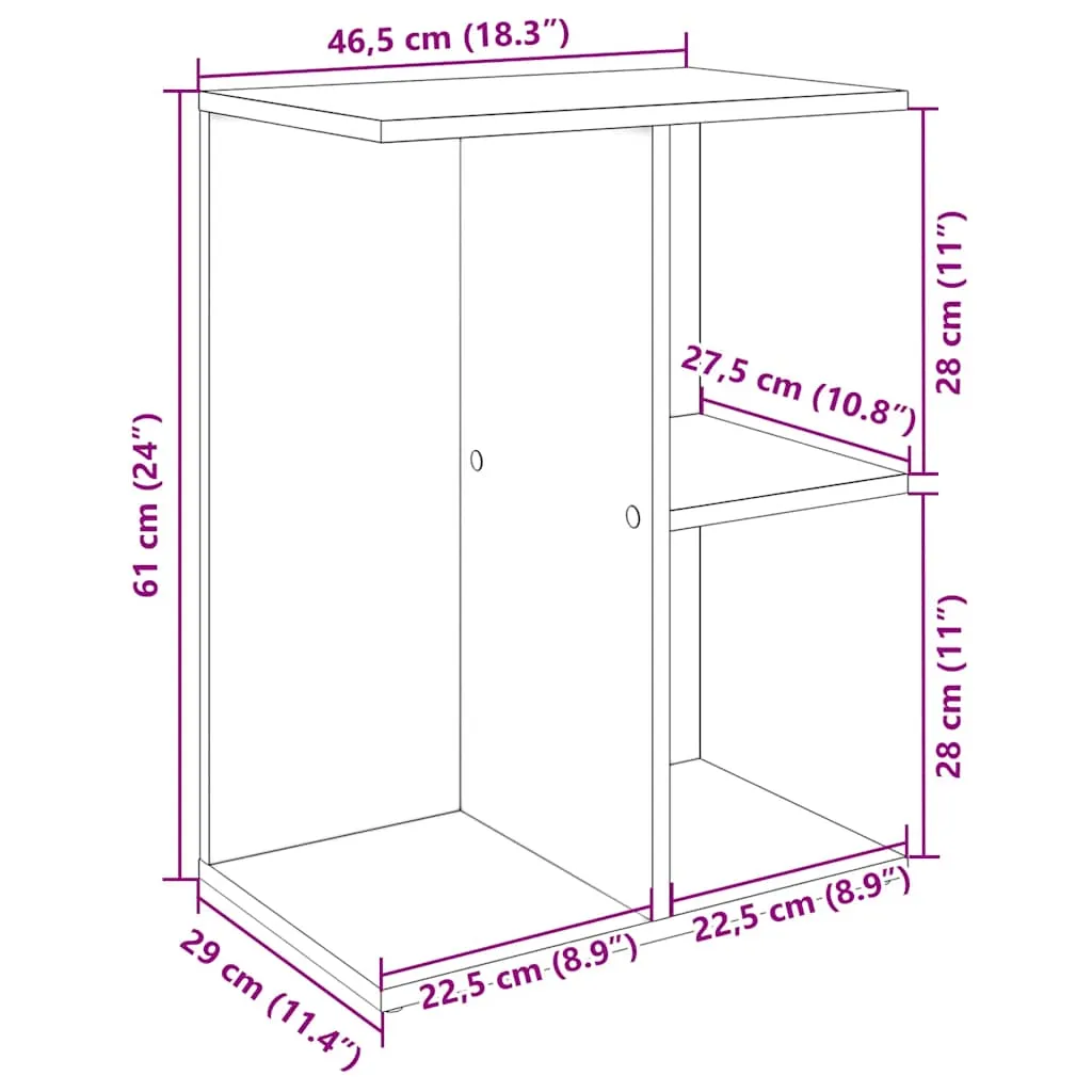 Bedside Table Smoked Oak 46.5x29x61 cm Engineered Wood