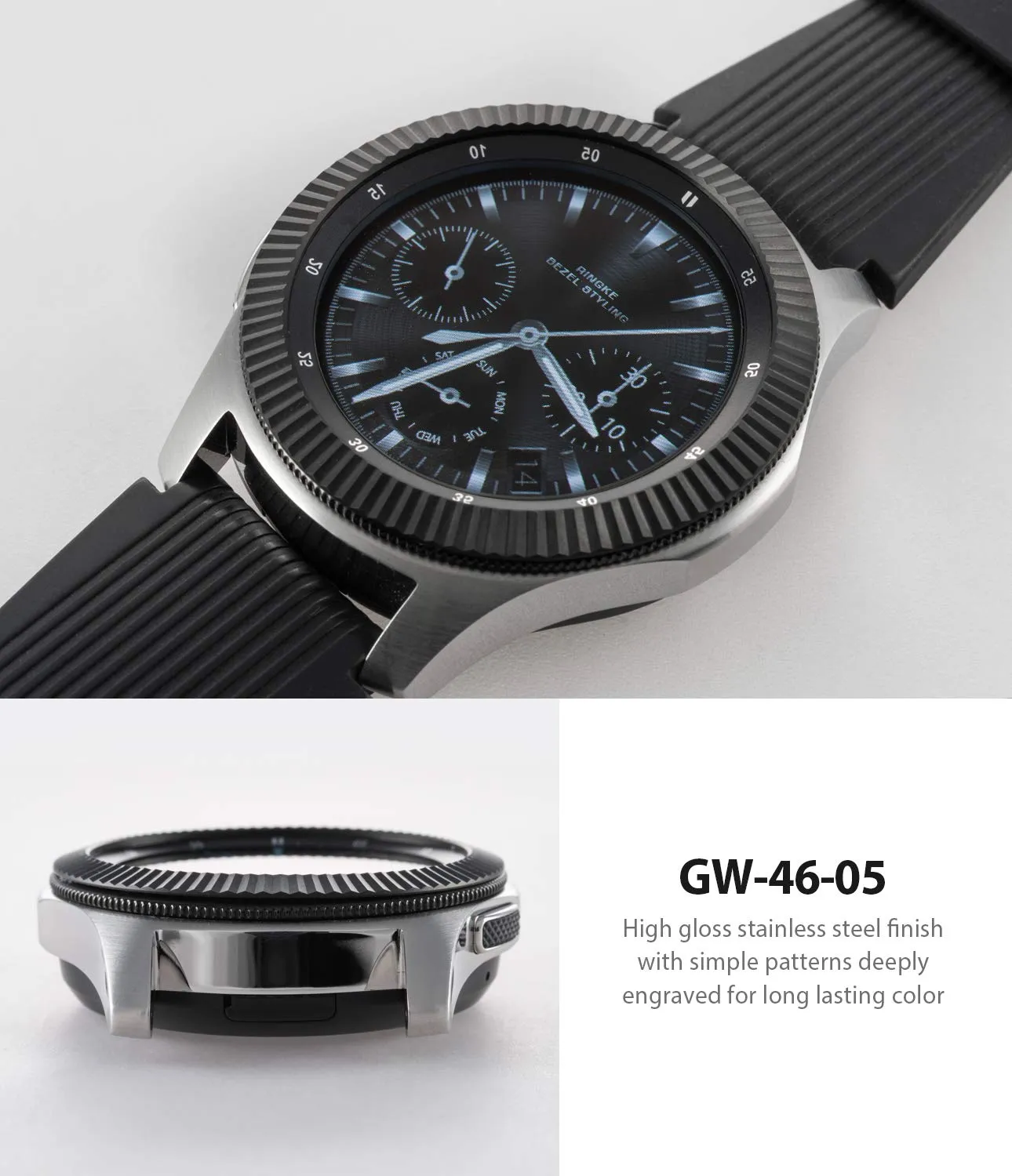 Bezel Styling for Galaxy Watch 46mm / Galaxy Gear S3 Frontier - [Stainless Steel]