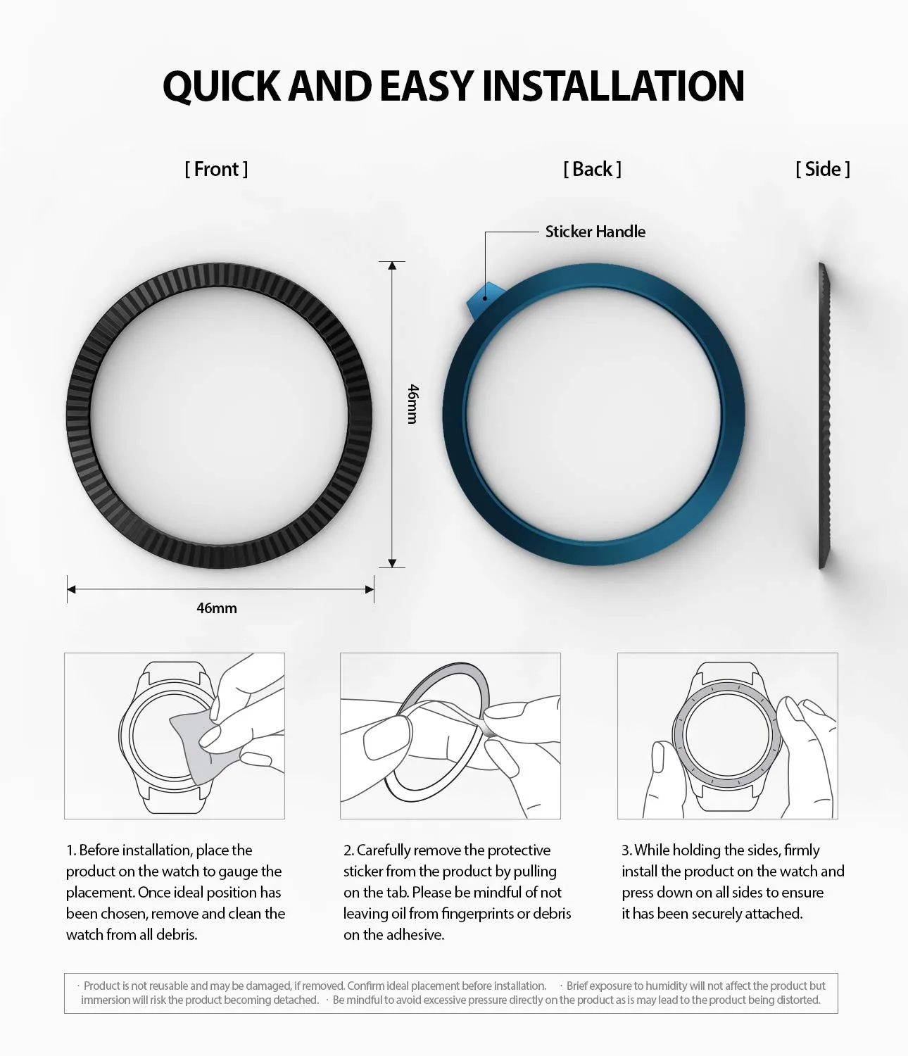 Bezel Styling for Galaxy Watch 46mm / Galaxy Gear S3 Frontier - [Stainless Steel]