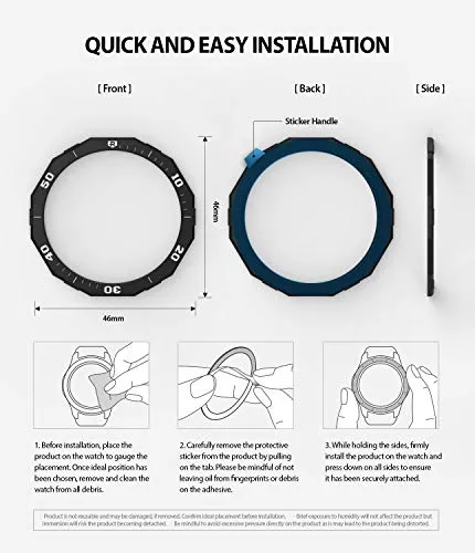 Bezel Styling for Galaxy Watch 46mm / Galaxy Gear S3 Frontier - [Stainless Steel]