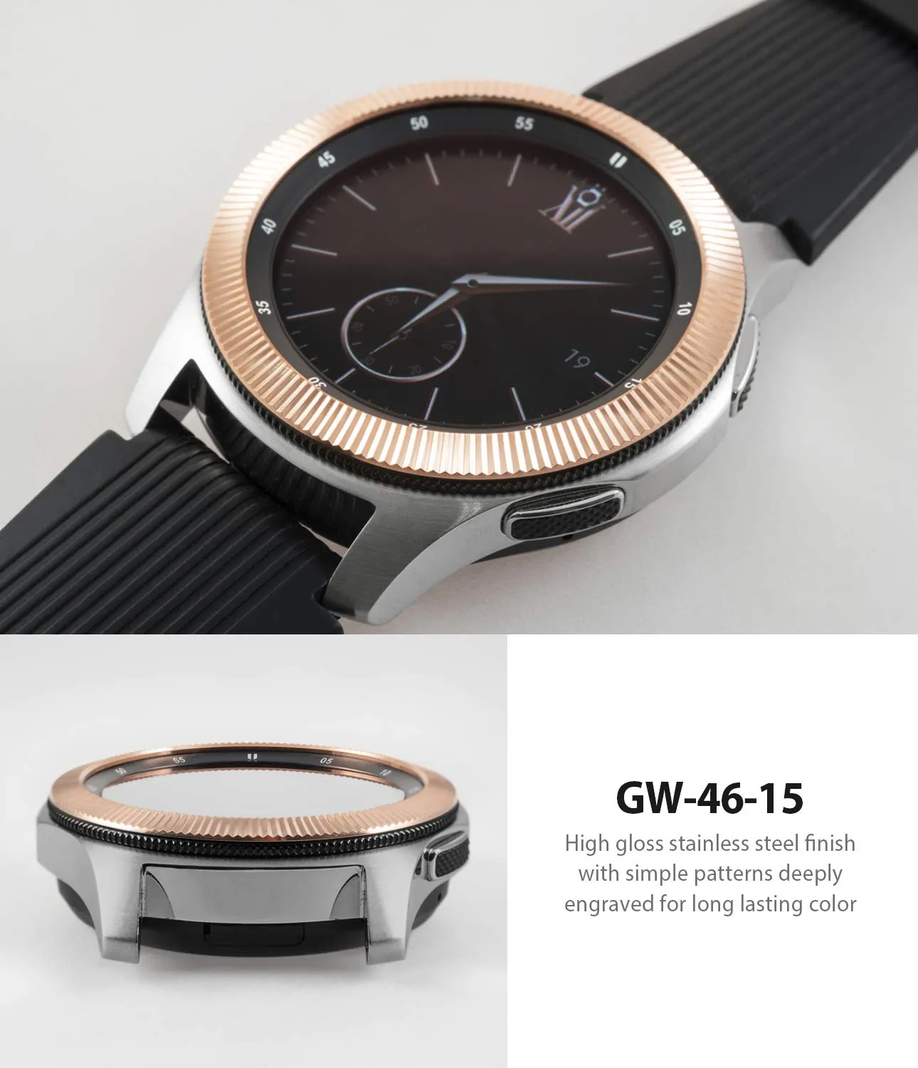 Bezel Styling for Galaxy Watch 46mm / Galaxy Gear S3 Frontier - [Stainless Steel]