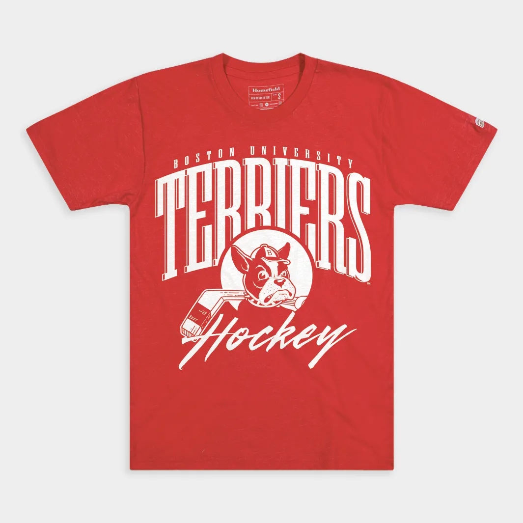 Boston U Terriers Retro Hockey Tee