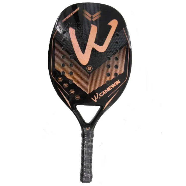 CAMEWIN 3K Carbon Fiber Rough Surface Beach Tennis Racket With Cover Bag(Orange)