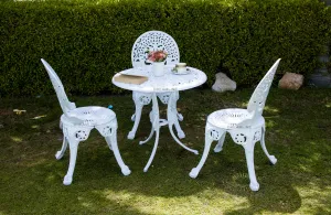 Clux Cast Aluminium Garden Patio Seating 3 Chair and 1 Table Set