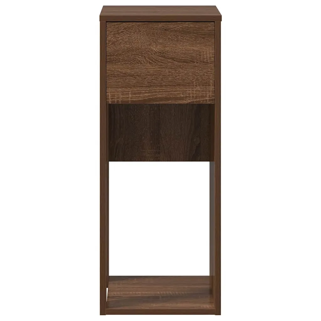 Computer Tower Stand with Drawer Brown Oak 30x44x74 cm