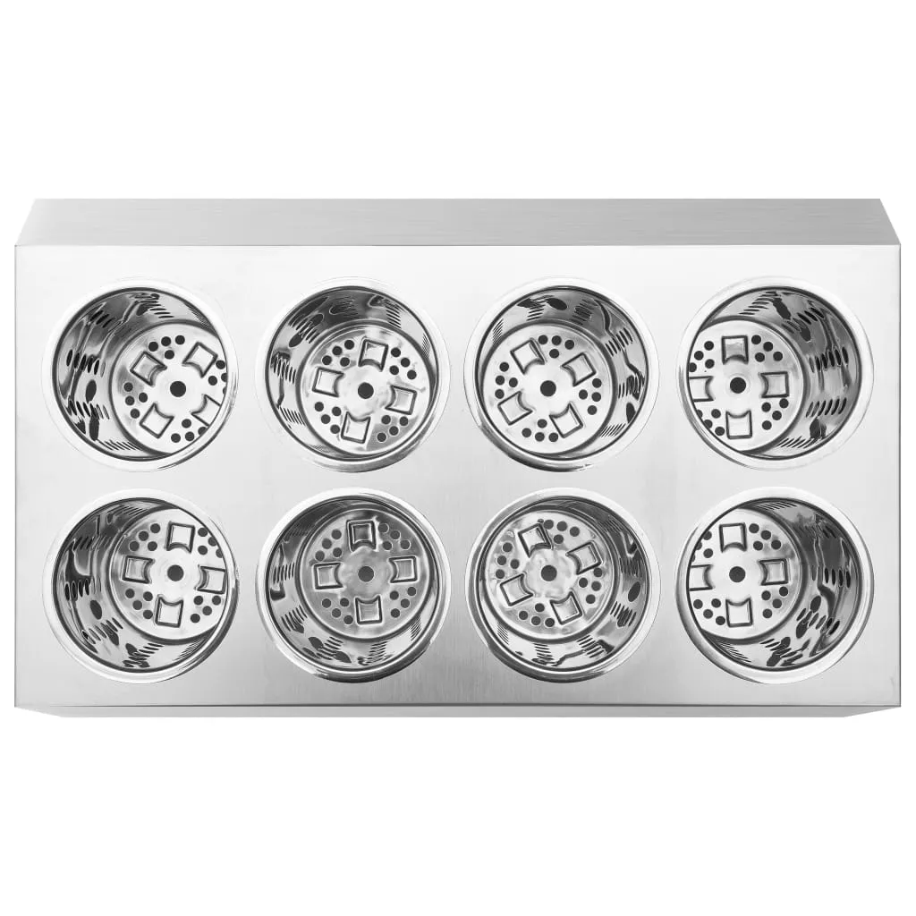 Cutlery Holder 8 Grids Rectangular Stainless Steel