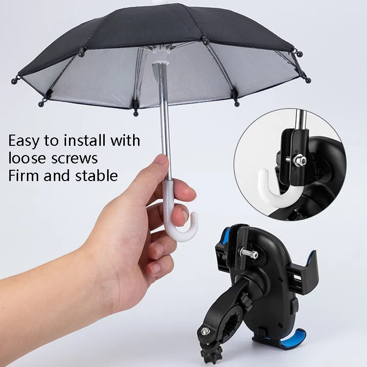 CYCLINGBOX BG-2935 Bicycle Mobile Phone Bracket With Umbrella Waterproof Navigation Electric Car Mobile Phone Frame, Style: Handlebar Installation (Blue)