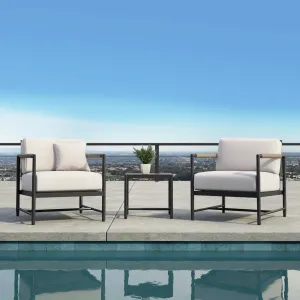 Cyst Outdoor Patio Seating Set 2 Chairs and 1 Table Set (Grey) Braided & Rope