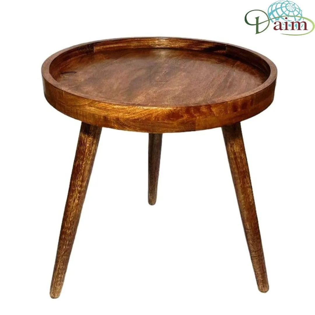 Daim Beautiful Wooden Fold-Able Side Table/End Table/Coffee Table/Center Table/Plant Stand/Bed Side Table/Snack Serving Table/Stool/Living Room Furniture