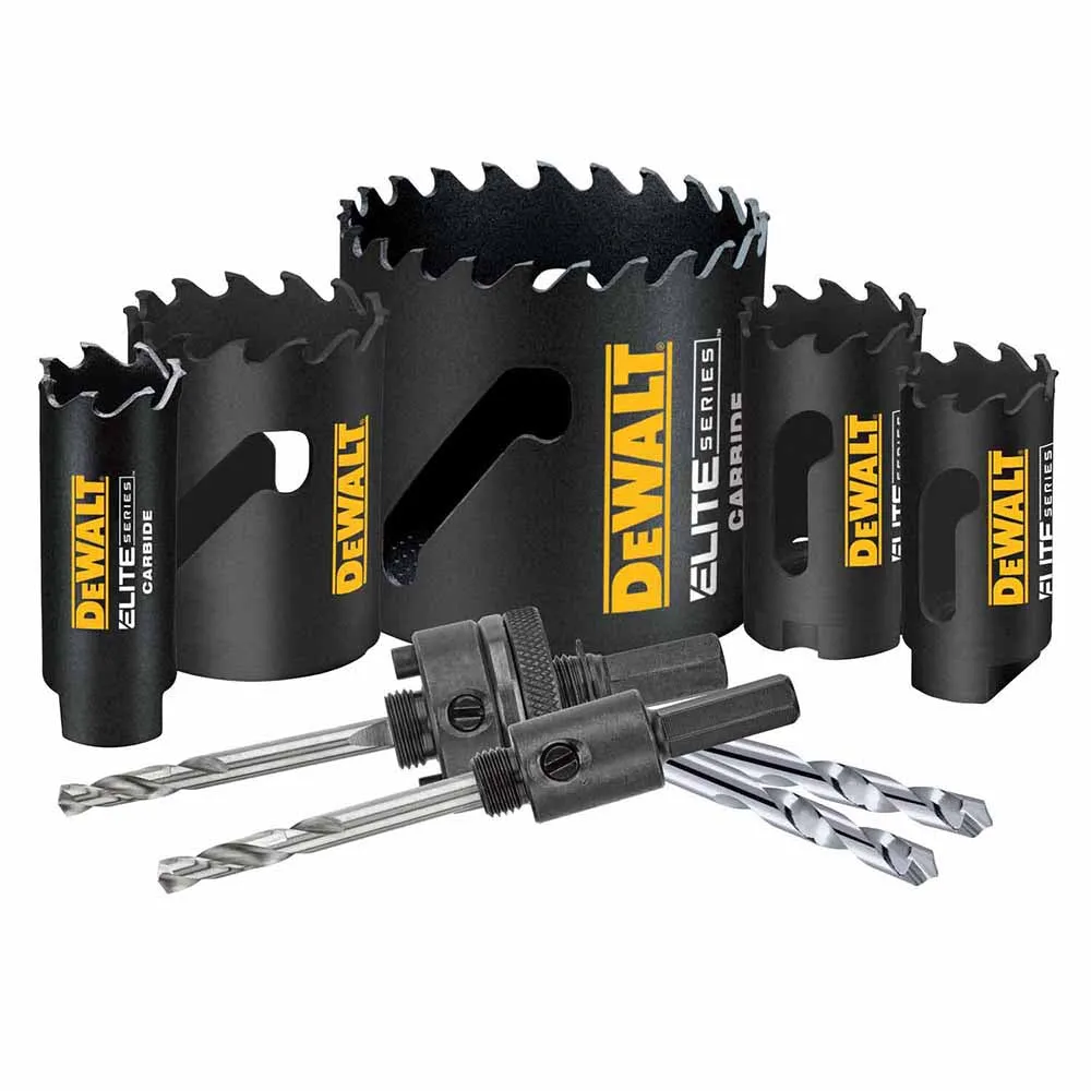 DeWalt DAH39CTSET Elite Series Metal Cutting Carbide Hole Saw Kit 9PC