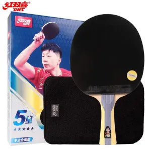 DHS 5-Star 5002 Professional Table Tennis Bat Hurricane 3 Rubbers   Case