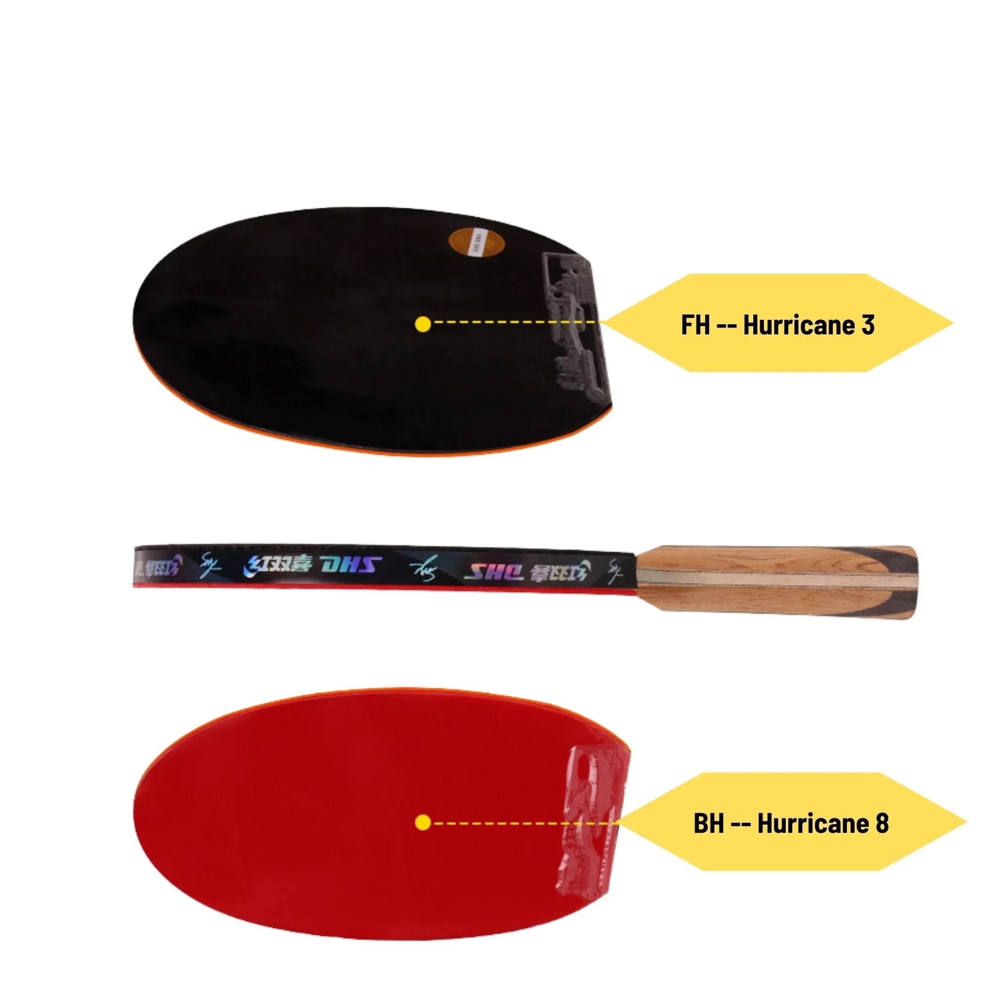 DHS H7002 Shakehand (FL) Racket Set