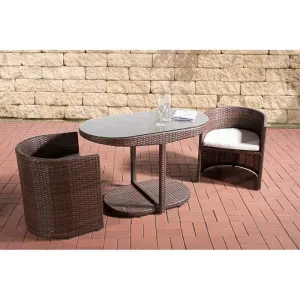 Dotcal Outdoor Patio Seating Set 2 Chairs and 1 Table Set (Brown)