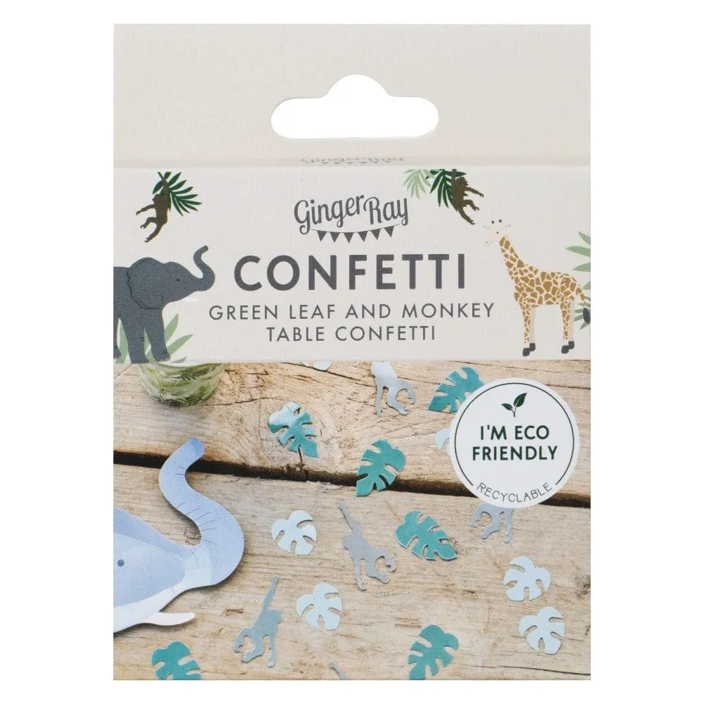 Eco Friendly Leaf & Monkey Jungle Table Confetti