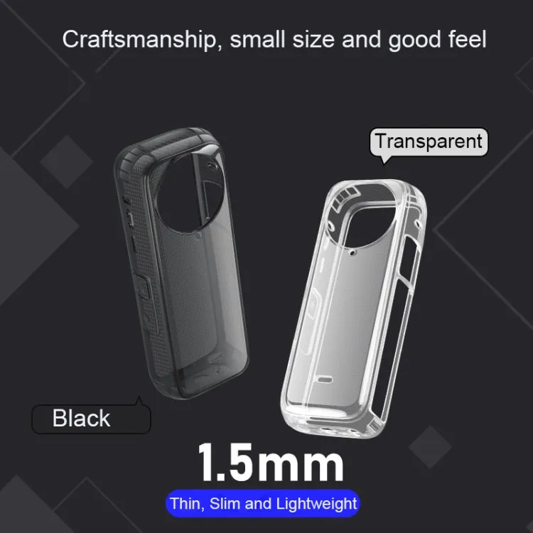 For Insta360 X4 Clear 1.5mm Soft TPU Protective Case With Hand Strap(Transperant)