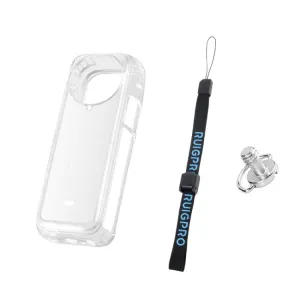 For Insta360 X4 Clear 1.5mm Soft TPU Protective Case With Hand Strap(Transperant)