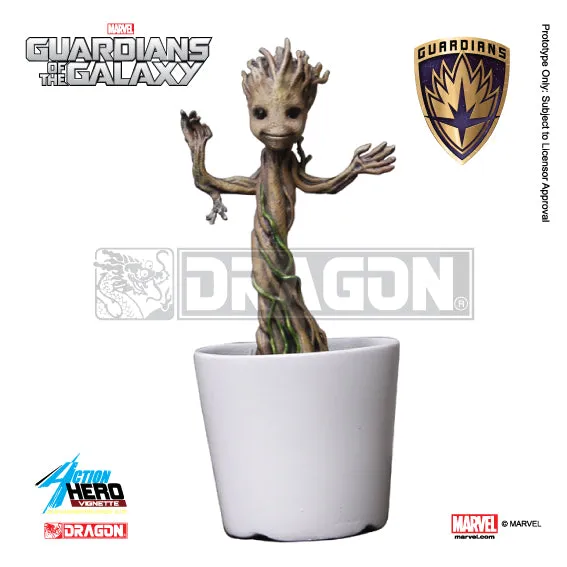 GUARDIANS OF THE GALAXY 7-Inch Ver. Rocket Raccoon with BONUS Baby Groot Action Hero Vignette