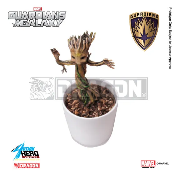 GUARDIANS OF THE GALAXY 7-Inch Ver. Rocket Raccoon with BONUS Baby Groot Action Hero Vignette