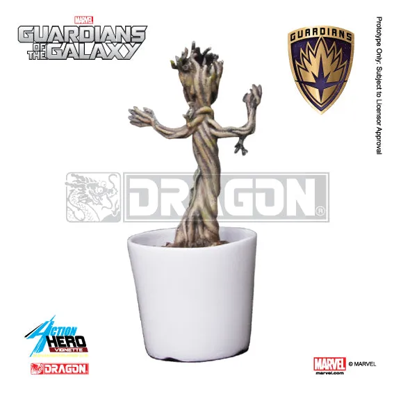 GUARDIANS OF THE GALAXY 7-Inch Ver. Rocket Raccoon with BONUS Baby Groot Action Hero Vignette