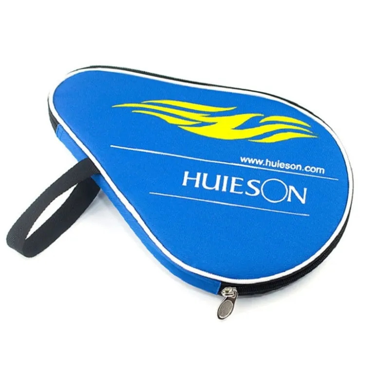 HUIESON HS-PT-H02 Gourd-shaped Zipper Oxford Cloth Single Table Tennis Racket with Ball Bag, Size: 30x20.5cm(Blue)