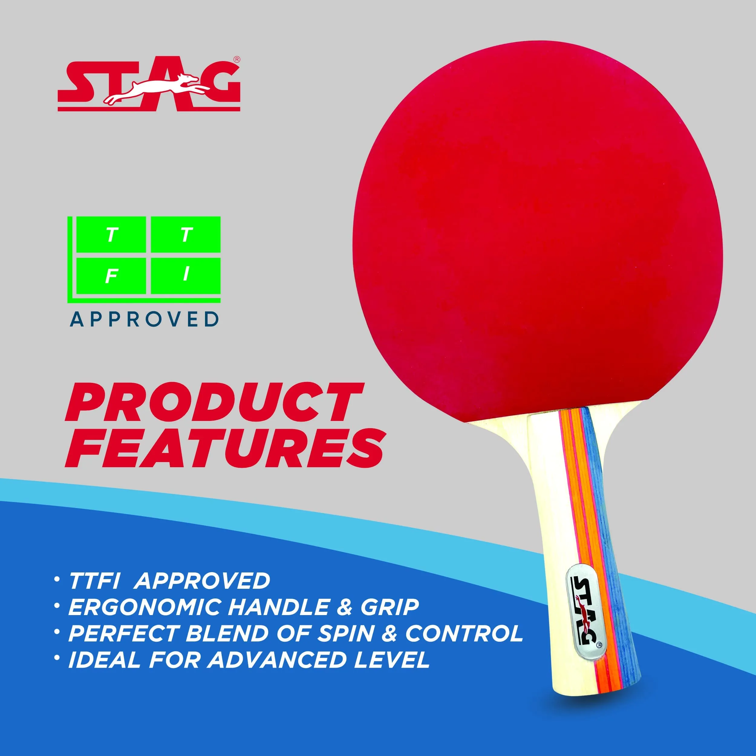 Iconic Tournament Professional Table Tennis (T.T) Set| Premium ITTF Approved Rubber- Table Tennis Rackets and T.T Balls Included| All-in-One Ping Pong Paddle Playset - Table Game Acceories