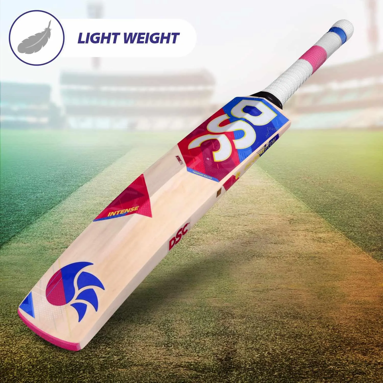 Intense Zeal Kashmir Willow Cricket Bat for Leather Ball |Size- Harrow | Light Weight | Ready to Play| Free Cover