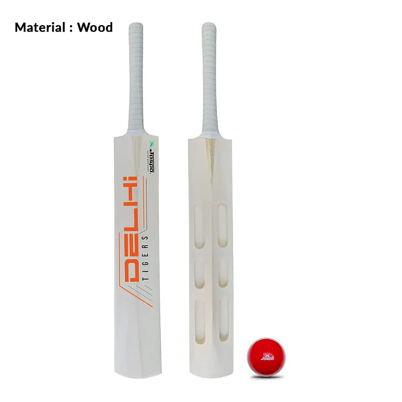 Jaspo Delhi Tigers Scoop Poplar Willow Full Size Cricket Bat (Wood) with Soft T-20 ball | 15  Years