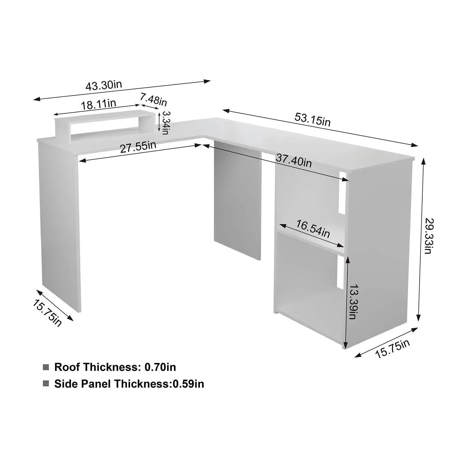 Joolihome Simple L-Shaped Computer Desk