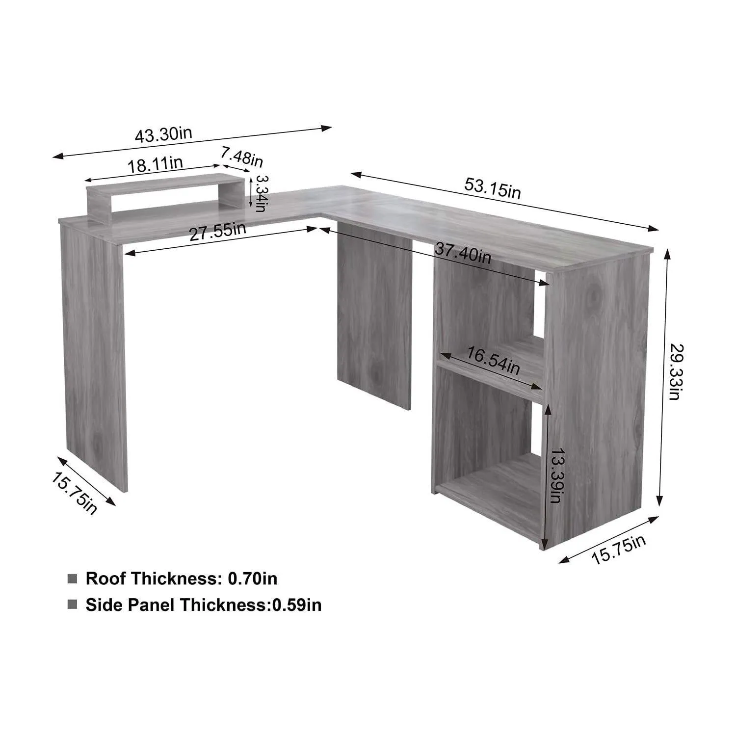 Joolihome Simple L-Shaped Computer Desk