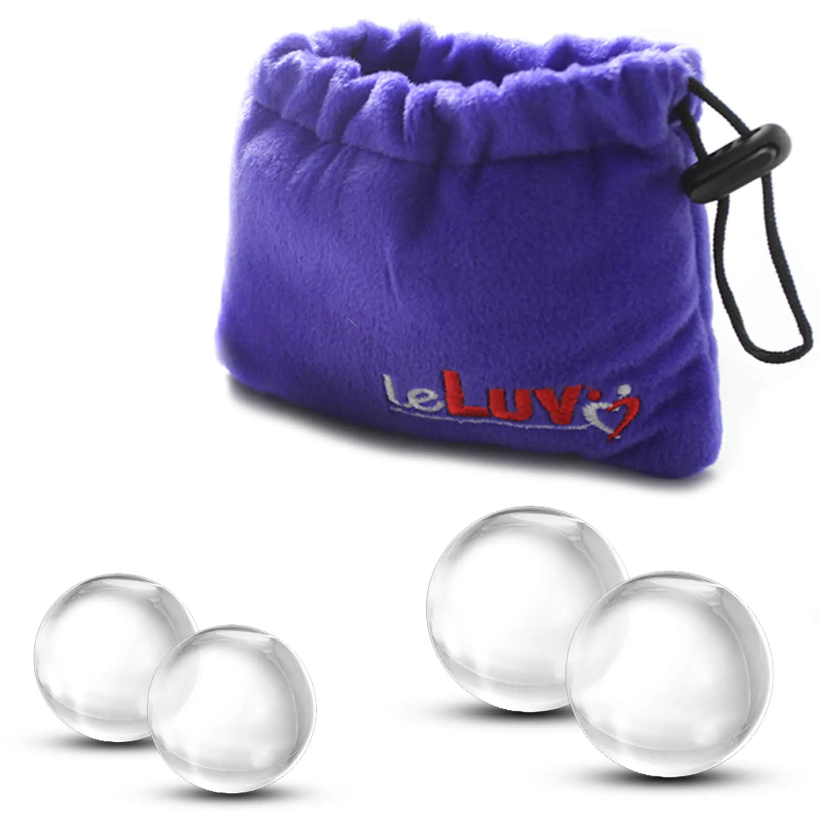 LeLuv Glass Ben-Wa Balls Classic Kegel Exercisers Small, Medium and Large Pairs