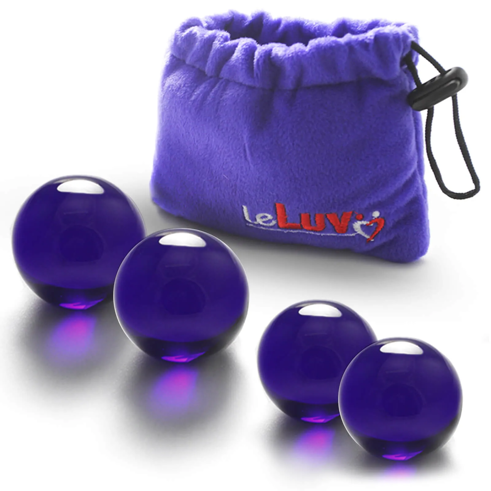 LeLuv Glass Ben-Wa Balls Classic Kegel Exercisers Small, Medium and Large Pairs