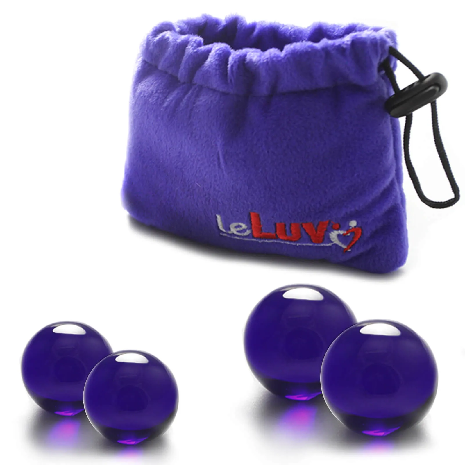 LeLuv Glass Ben-Wa Balls Classic Kegel Exercisers Small, Medium and Large Pairs