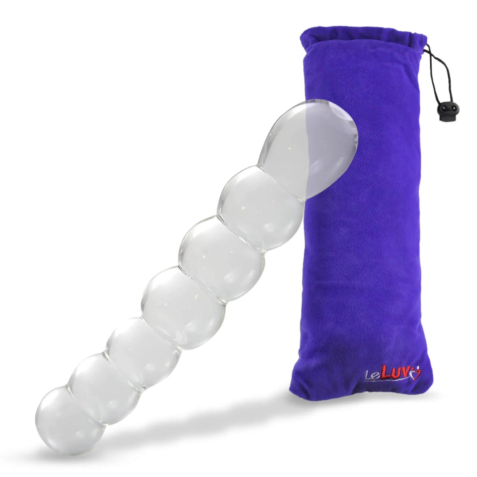 LeLuv Glass Clear Kink 3 Piece Gift Set Dildos & Butt Plug