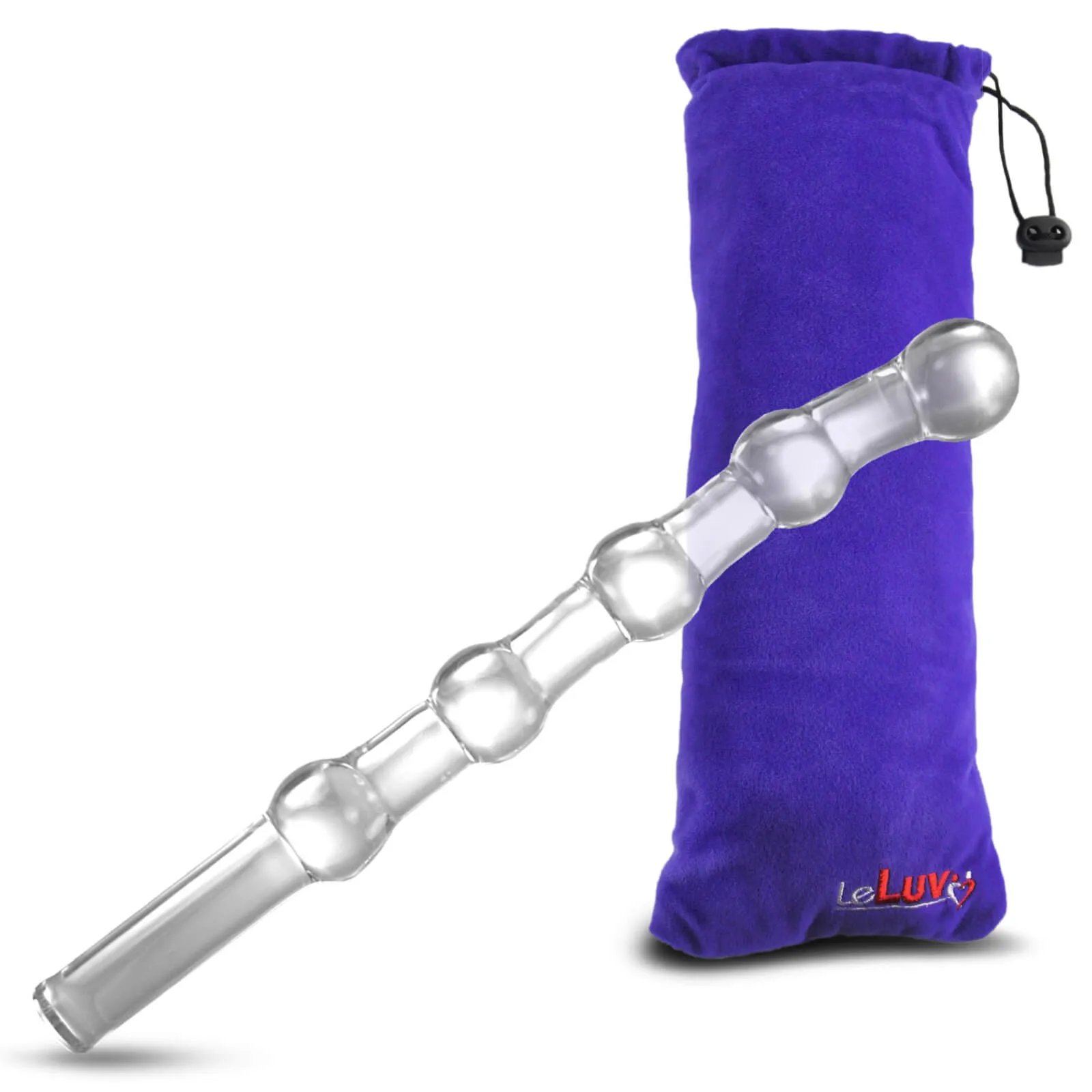 LeLuv Glass Clear Kink 3 Piece Gift Set Dildos & Butt Plug