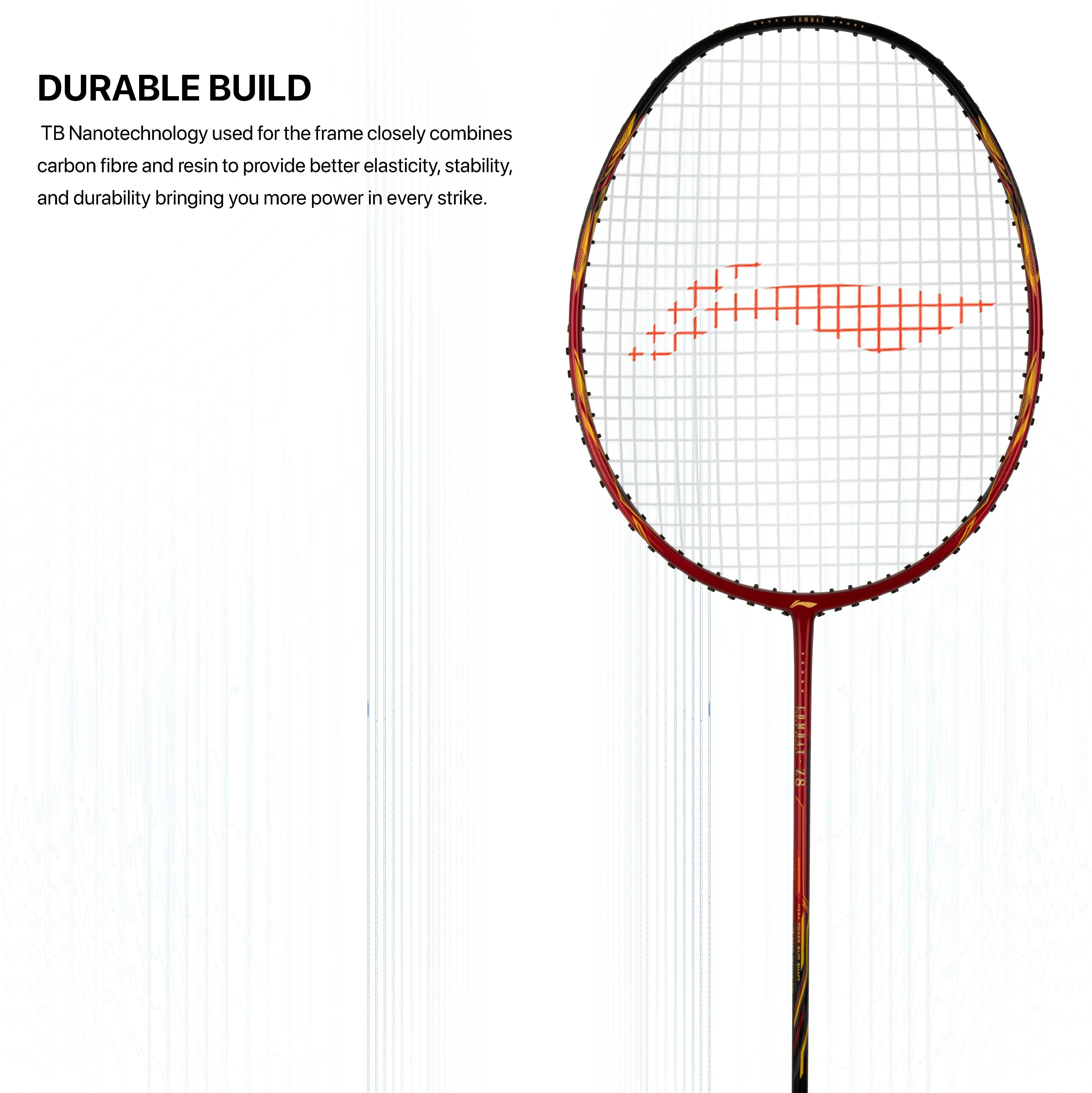 Li-Ning Combat Z8 Strung Badminton Racquet (Red / Black / Gold)