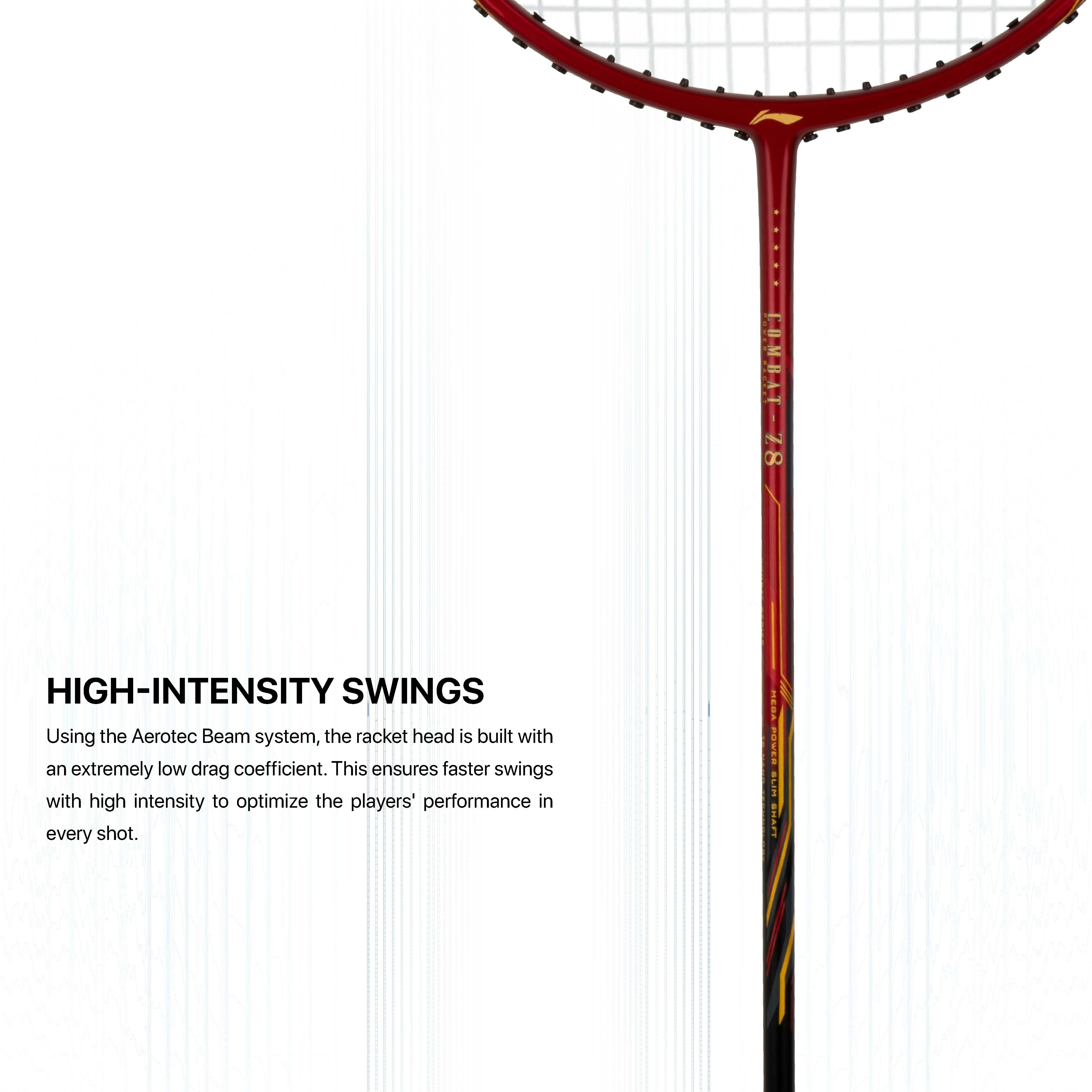 Li-Ning Combat Z8 Strung Badminton Racquet (Red / Black / Gold)