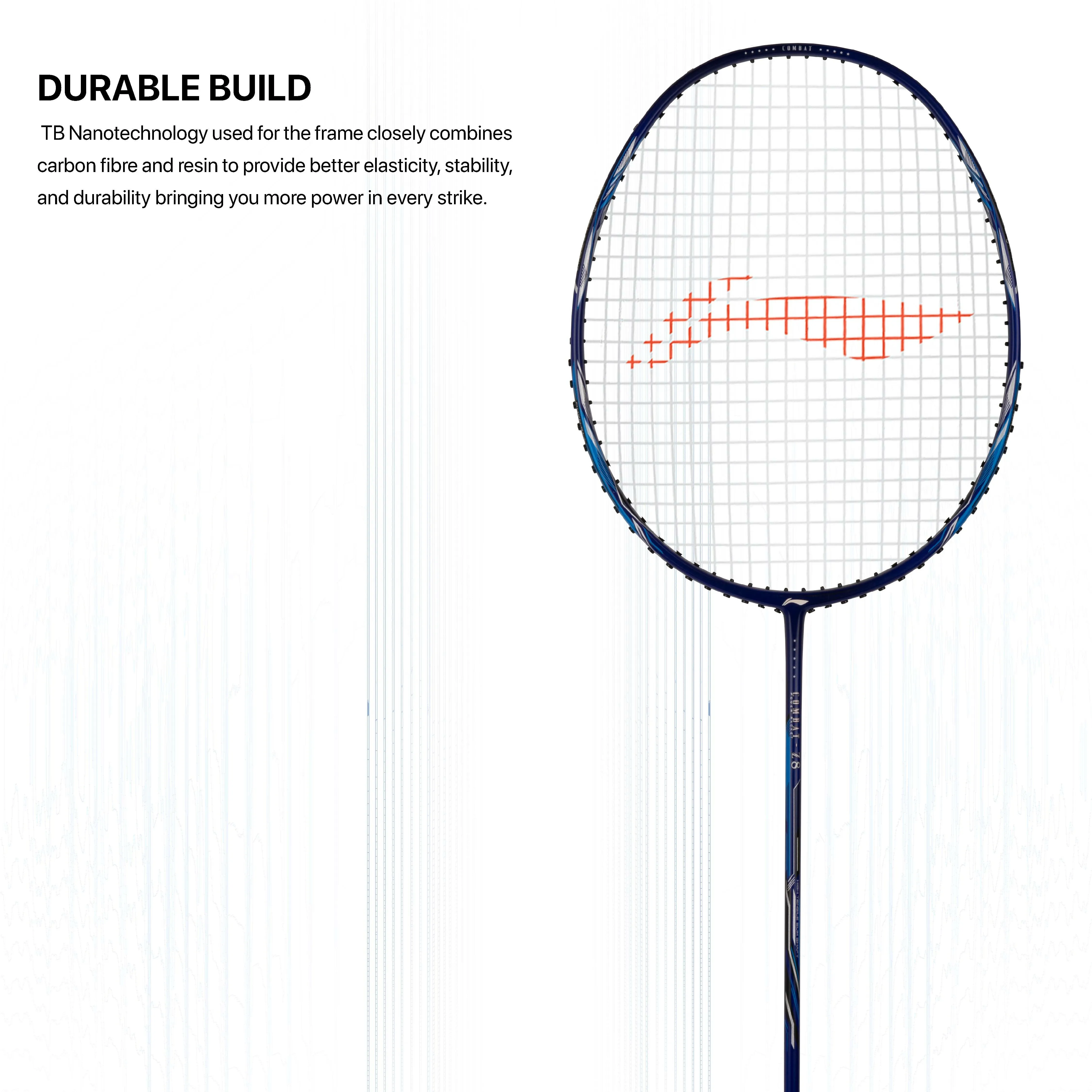 Li-Ning Combat Z8 Strung Badminton Racquet (Silver / Blue)