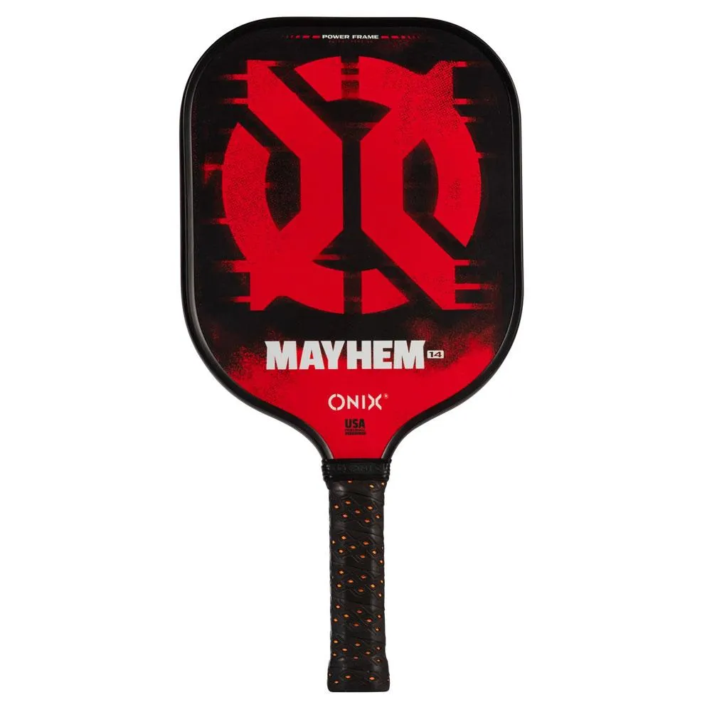 Mayhem 14 Composite Pickleball Paddle Orange and Black